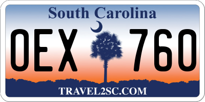 SC license plate OEX760