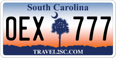 SC license plate OEX777