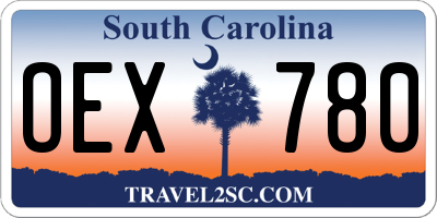 SC license plate OEX780