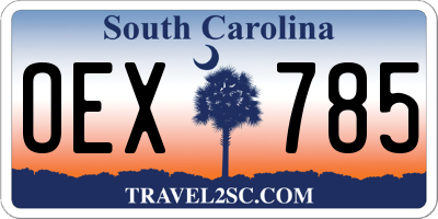 SC license plate OEX785