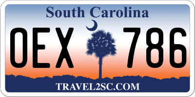 SC license plate OEX786