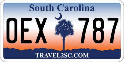 SC license plate OEX787