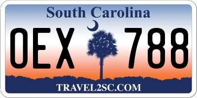 SC license plate OEX788