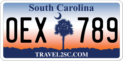SC license plate OEX789