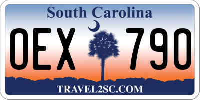 SC license plate OEX790