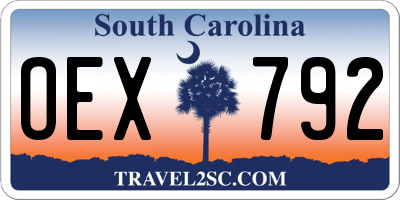 SC license plate OEX792