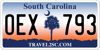 SC license plate OEX793