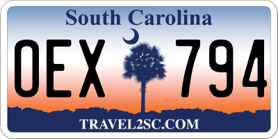 SC license plate OEX794