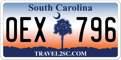 SC license plate OEX796