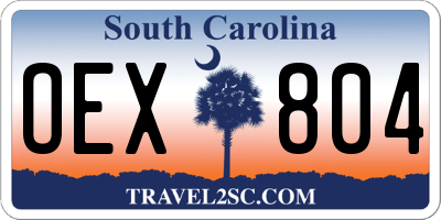 SC license plate OEX804
