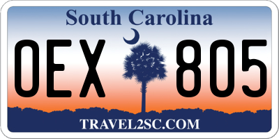 SC license plate OEX805
