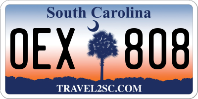 SC license plate OEX808