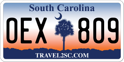 SC license plate OEX809