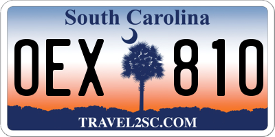 SC license plate OEX810