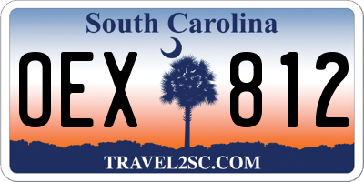 SC license plate OEX812