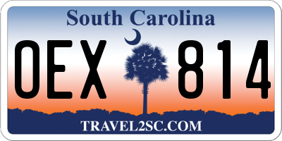 SC license plate OEX814