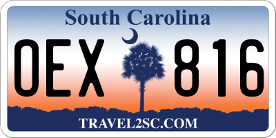 SC license plate OEX816