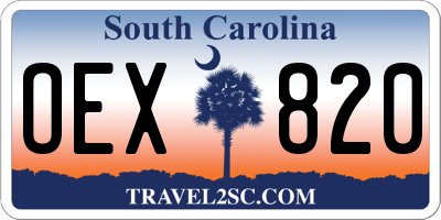 SC license plate OEX820
