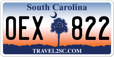 SC license plate OEX822