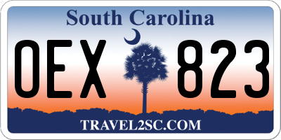 SC license plate OEX823