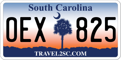 SC license plate OEX825