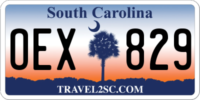 SC license plate OEX829