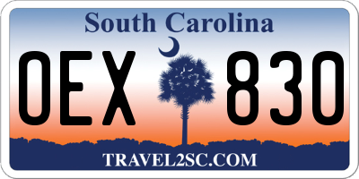 SC license plate OEX830
