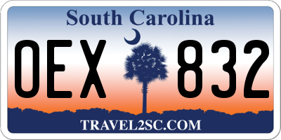 SC license plate OEX832
