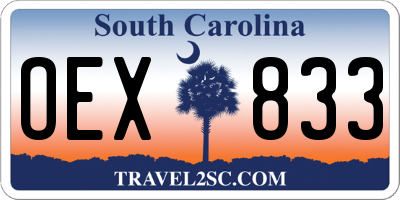 SC license plate OEX833