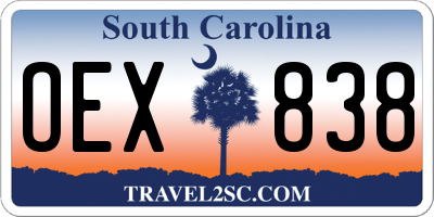 SC license plate OEX838