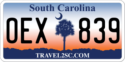 SC license plate OEX839