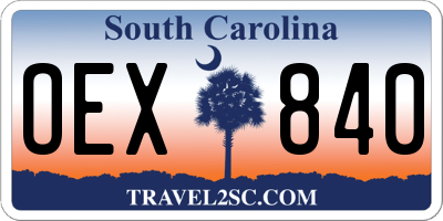 SC license plate OEX840