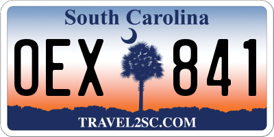 SC license plate OEX841