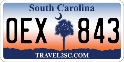 SC license plate OEX843