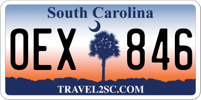 SC license plate OEX846