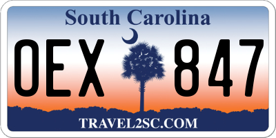 SC license plate OEX847