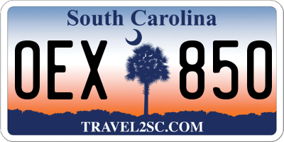 SC license plate OEX850