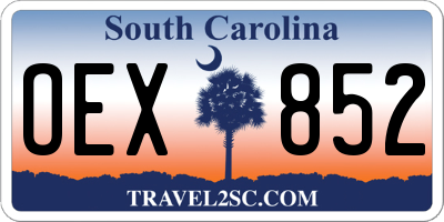 SC license plate OEX852