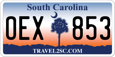 SC license plate OEX853