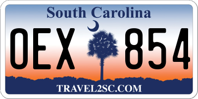 SC license plate OEX854