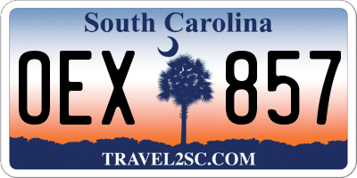 SC license plate OEX857