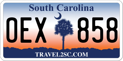 SC license plate OEX858