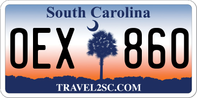 SC license plate OEX860