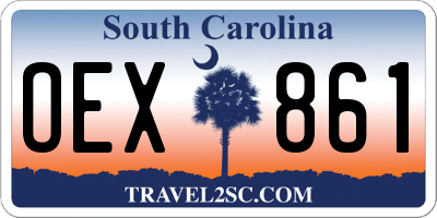 SC license plate OEX861