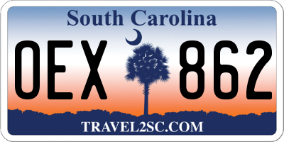 SC license plate OEX862