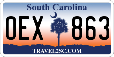 SC license plate OEX863