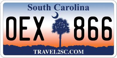 SC license plate OEX866