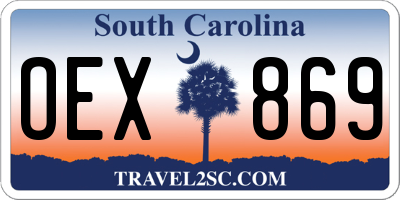 SC license plate OEX869