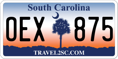 SC license plate OEX875