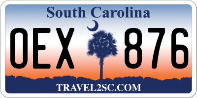 SC license plate OEX876